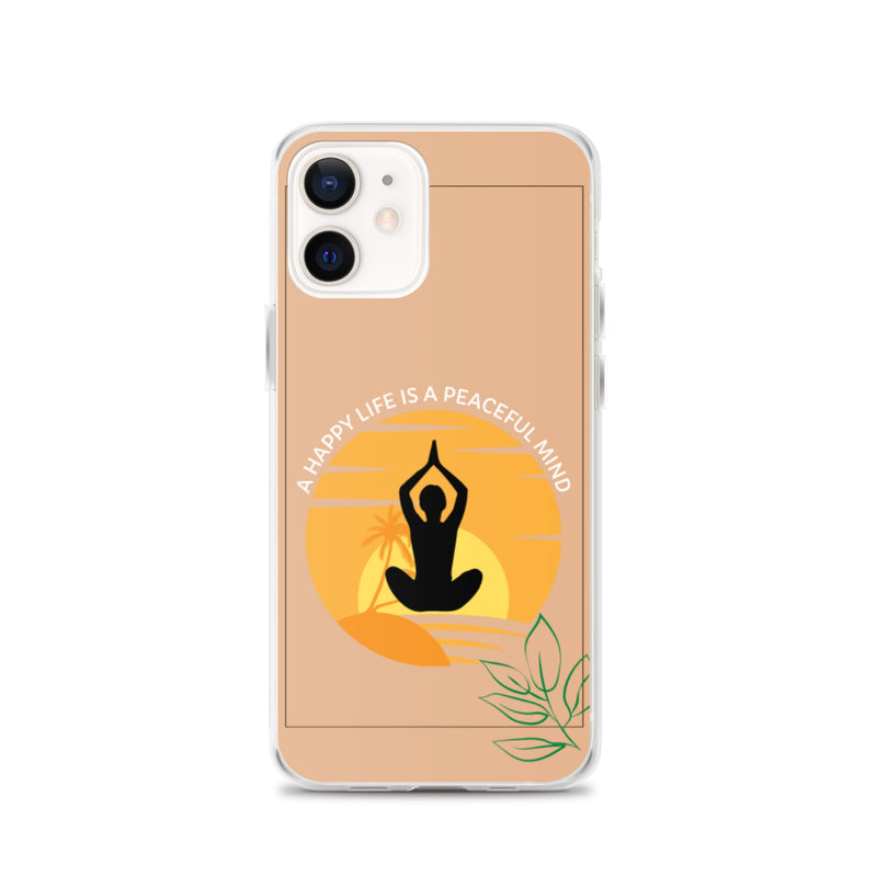 Mobilskal för Iphone med motiverande citat-"A peaceful mind is a happy life"