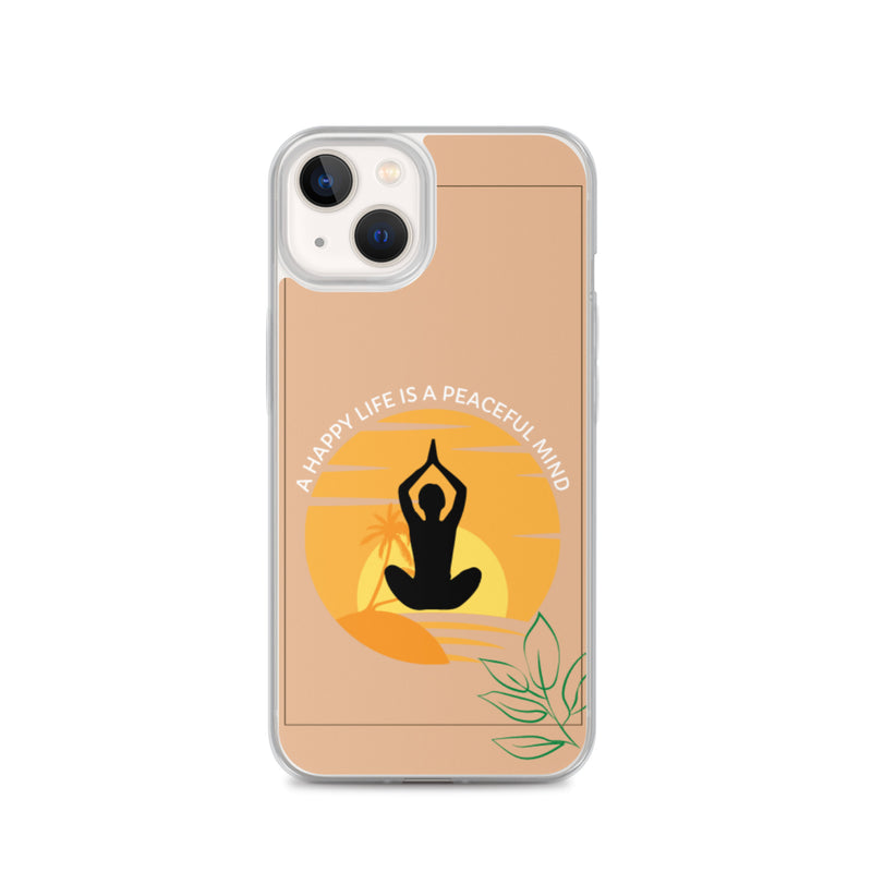 Mobilskal för Iphone med motiverande citat-"A peaceful mind is a happy life"